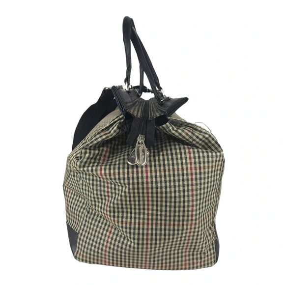 Diane von Furstenberg Womens Multicolor Plaid Pockets Double Handles Duffle Bag - Picture 4 of 10